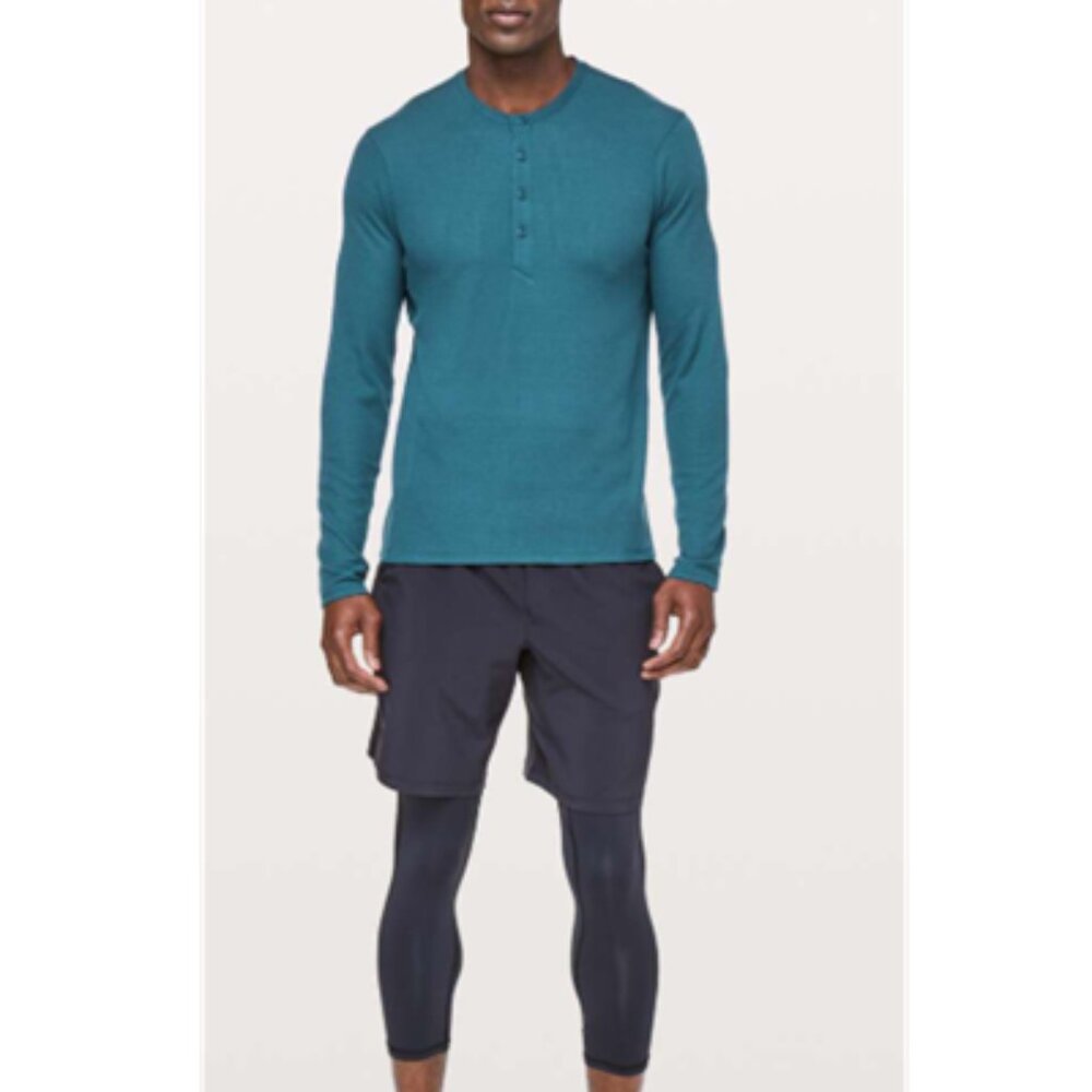 LIKE NEW! Lululemon Shift Stitch Henley *Teal